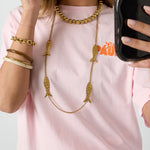 Long necklace with fish