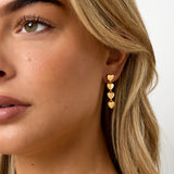 Row of heart earrings