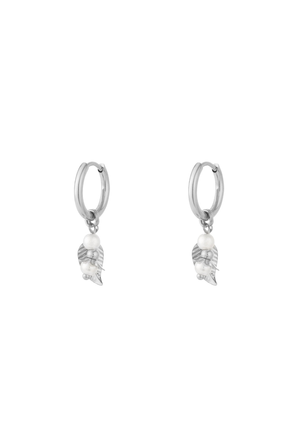 leaf earrings with pearls