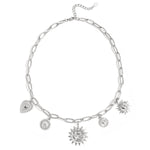 Necklace with sun and heart charms