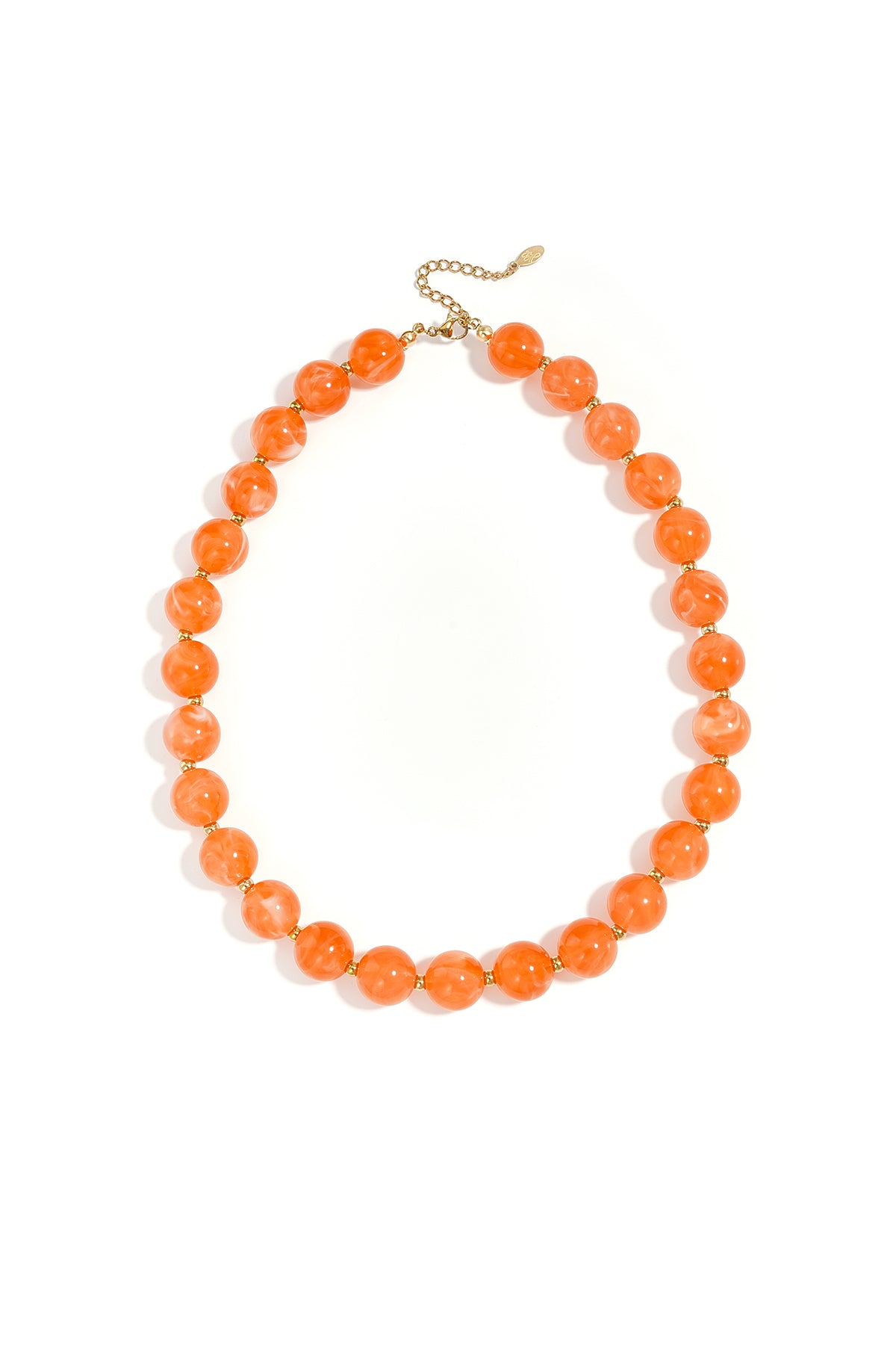 Bead necklace with gold beads 13.5mm