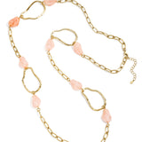Long necklace with varying beads and shapes