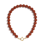 Necklace with large beads and front closure-15mm