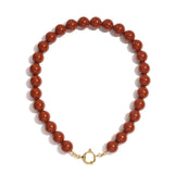 Necklace with large beads and front closure-15mm