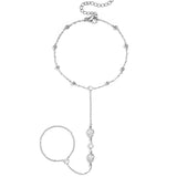 Handchain with drop-shaped statement stones