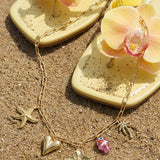 Necklace with large links and charms