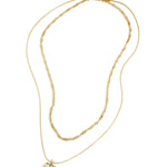 Layered necklace with heart charm