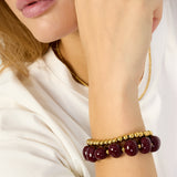 Elastic beaded bracelet with large beads