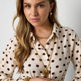 Layered necklace with polka dots