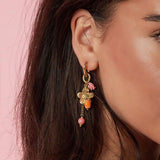 Stainless Steel Beads Earrings Flower Casual Daily Romantic Series Women's jewelry