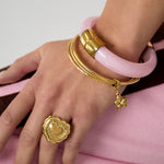 Bangles with hanging flower charm