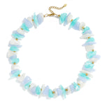 Beaded necklace with different shapes and colors of stones