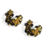 Hoop earrings made of sequins and beads
