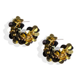 Hoop earrings made of sequins and beads