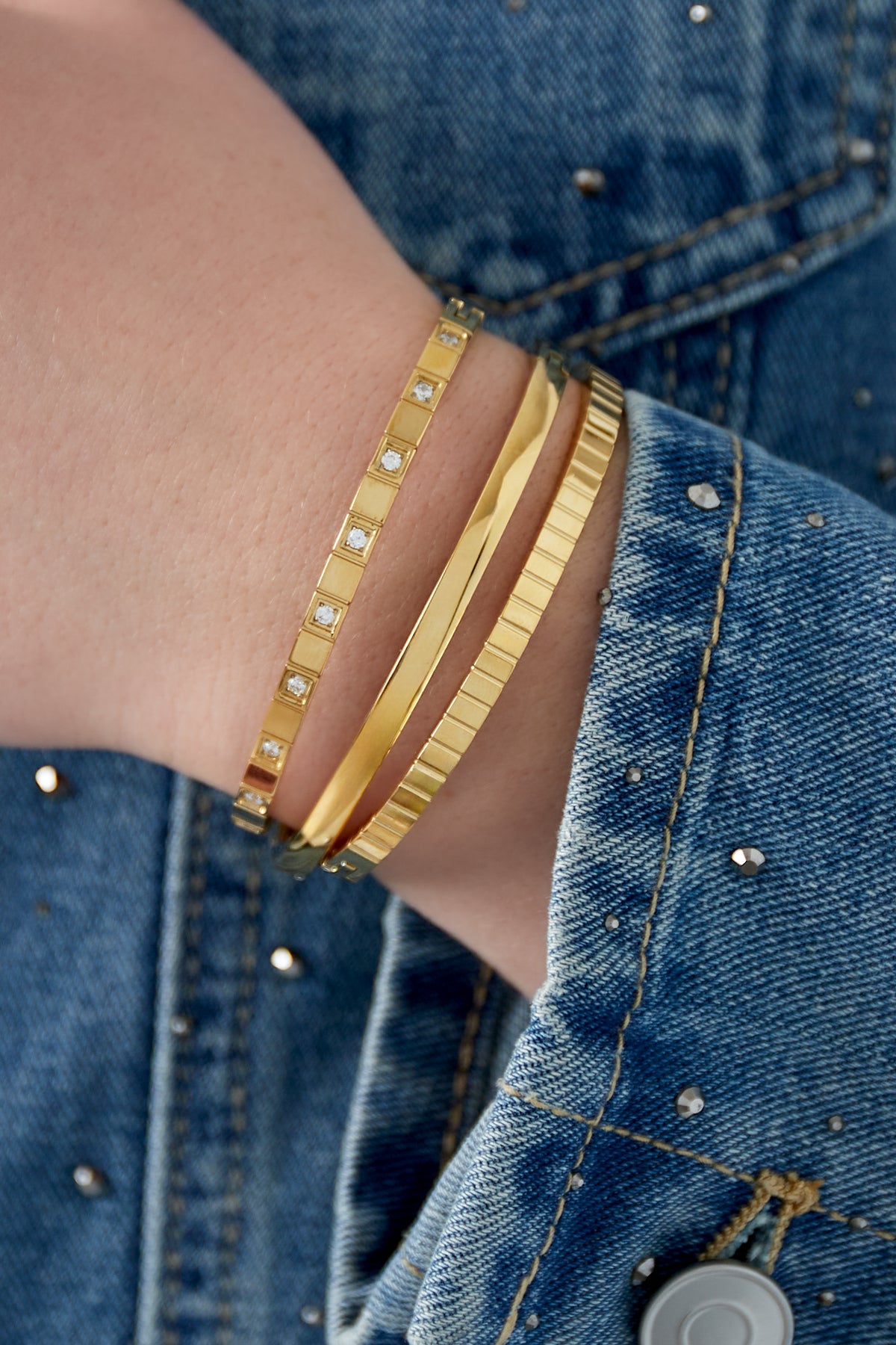 Slave bracelet stripes - Silver Color color