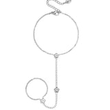 Tennis-style handchain with flowers
