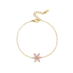 Bracelet with rhinestone flower