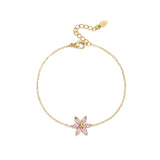 Bracelet with rhinestone flower