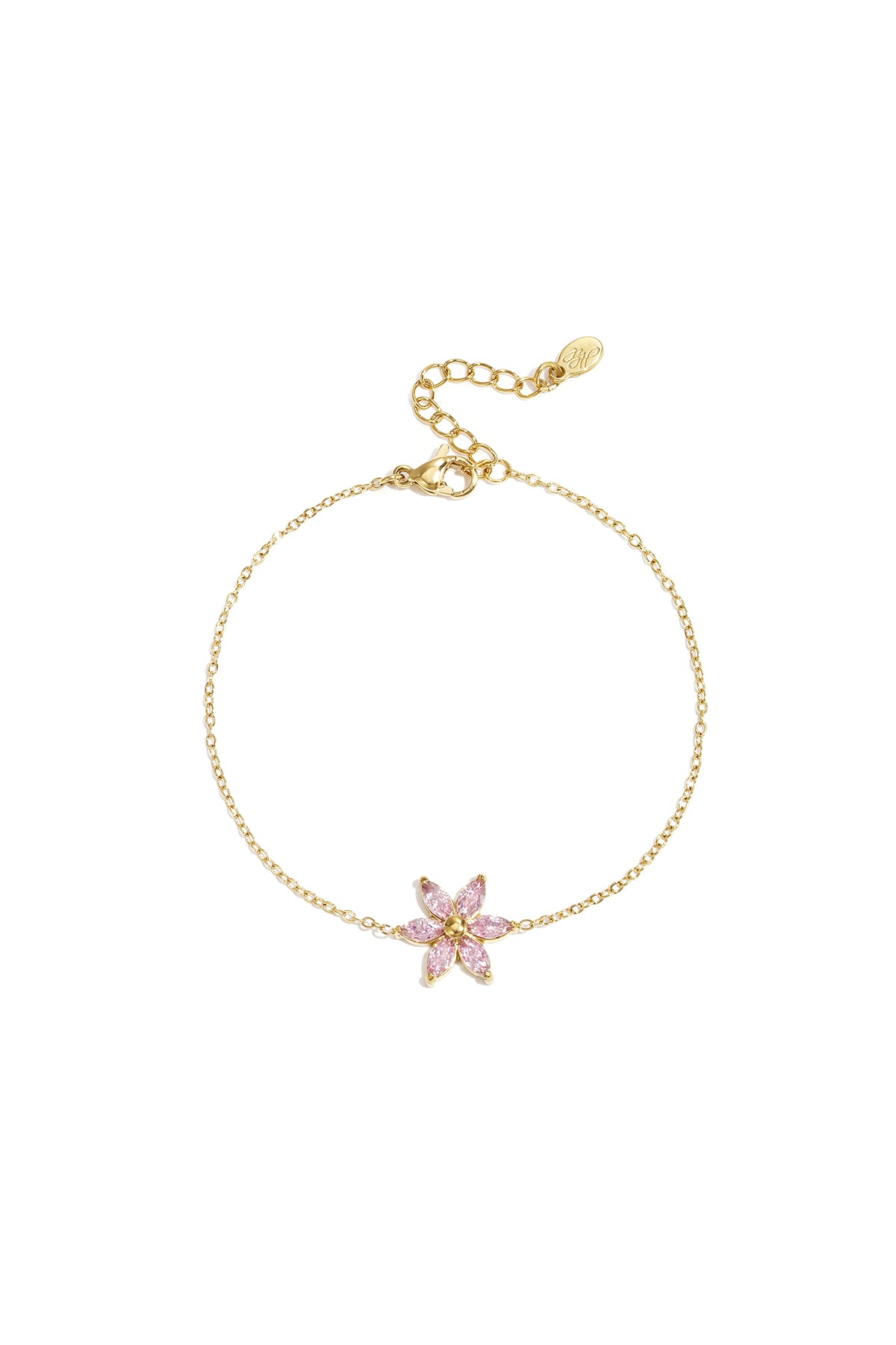 Bracelet with rhinestone flower