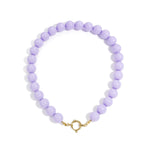 Necklace with large beads and front closure-15mm