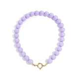 Necklace with large beads and front closure-15mm