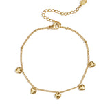 Bracelet with small dangling hearts
