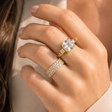 Adjustable statement ring with rhinestones