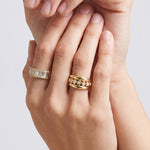 Adjustable statement ring with rhinestones