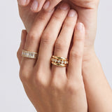 Adjustable statement ring with rhinestones