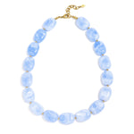 Necklace with squoval beads