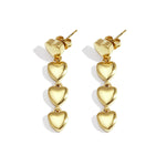 Row of heart earrings