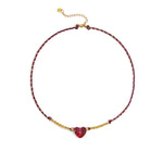 Polyester Beaded Necklaces Heart Casual Daily Simple Series Women's jewelry