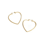 Minimalist heart hoop earrings