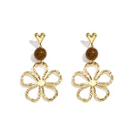 Stainless Steel Dangle Earrings Flower Daily Simple Series Women's jewelry