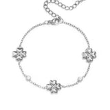 Clover bracelet with alternating stones