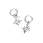 Earrings with pearl and star pendants