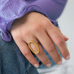 Statement ring oval-shaped and minimalist