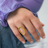 Statement ring oval-shaped and minimalist