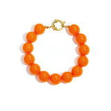 Bracelet with large beads and clasp at the front