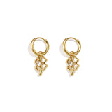 Stainless Steel Drop Earrings Clover Simple Daily Simple Series Women's jewelry