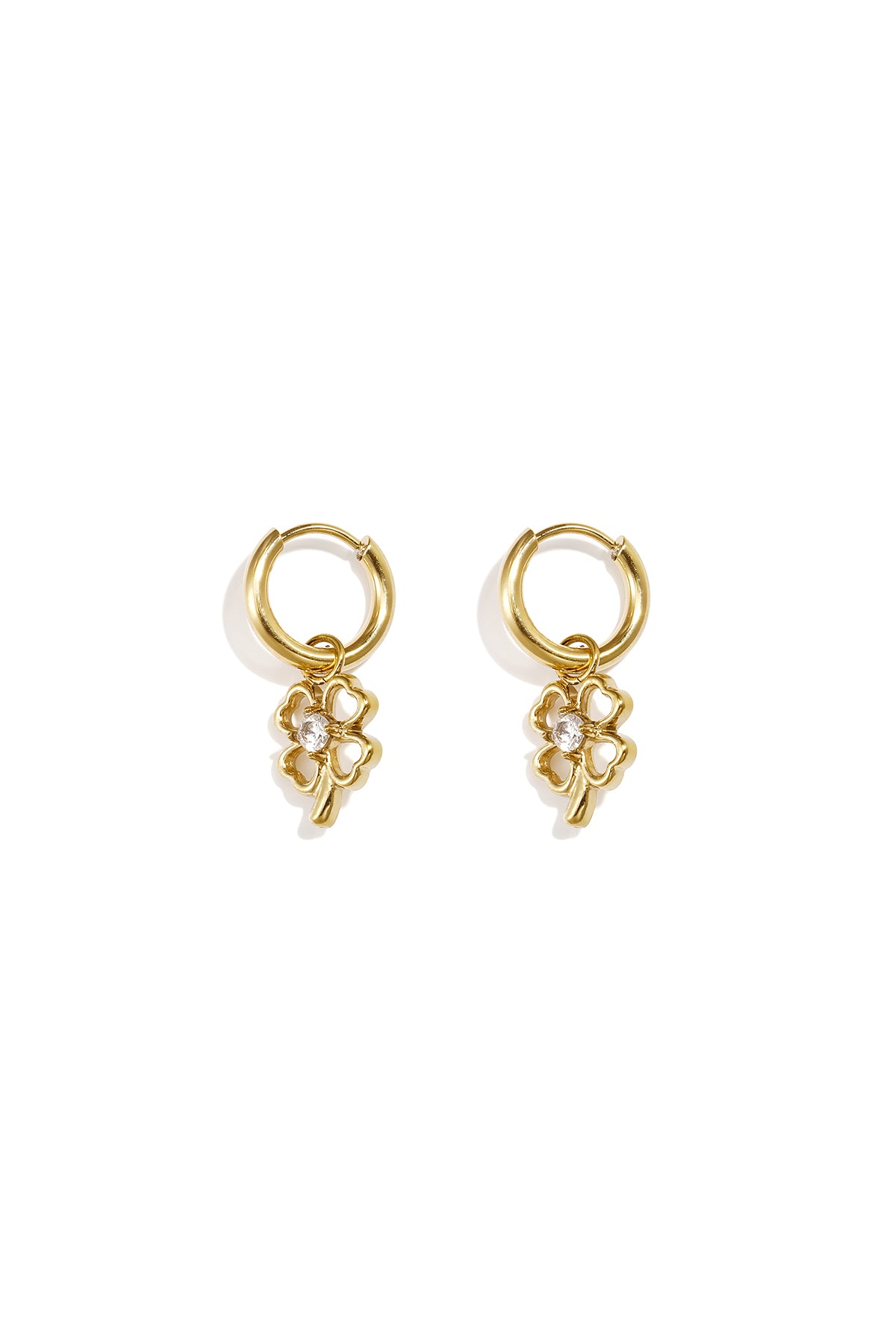 Stainless Steel Drop Earrings Clover Simple Daily Simple Series Women's jewelry
