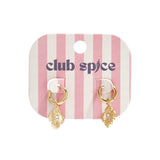 Earrings with elegant clover and stone