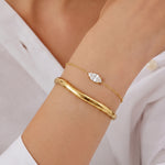 Stainless Steel Charm Bracelets Ellipse Shape Simple Daily Simple Series Women's jewelry