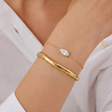 Stainless Steel Charm Bracelets Ellipse Shape Simple Daily Simple Series Women's jewelry