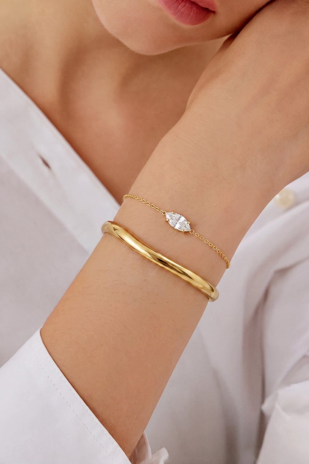 Stainless Steel Charm Bracelets Ellipse Shape Simple Daily Simple Series Women's jewelry