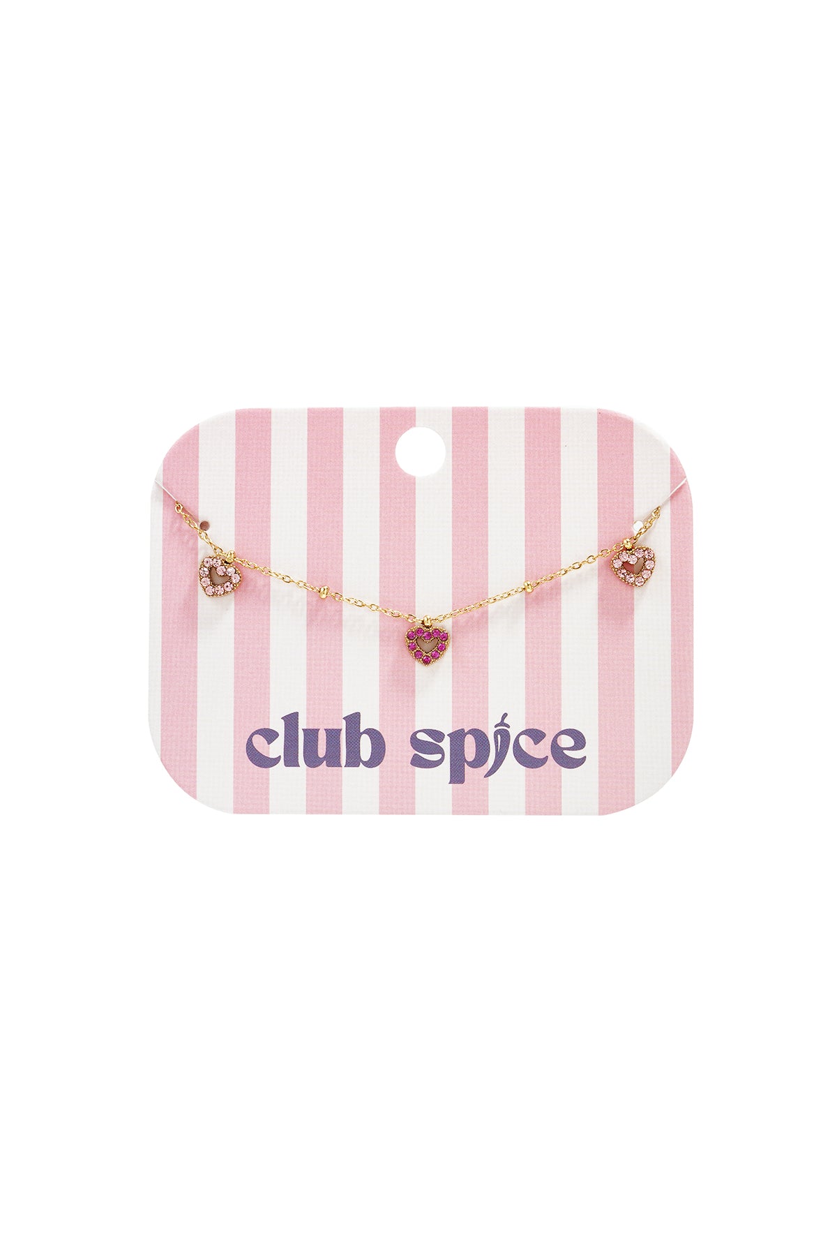 Bracelet with pink stones in hearts