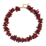 Beaded necklace with different shapes and colors of stones
