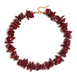 Beaded necklace with different shapes and colors of stones