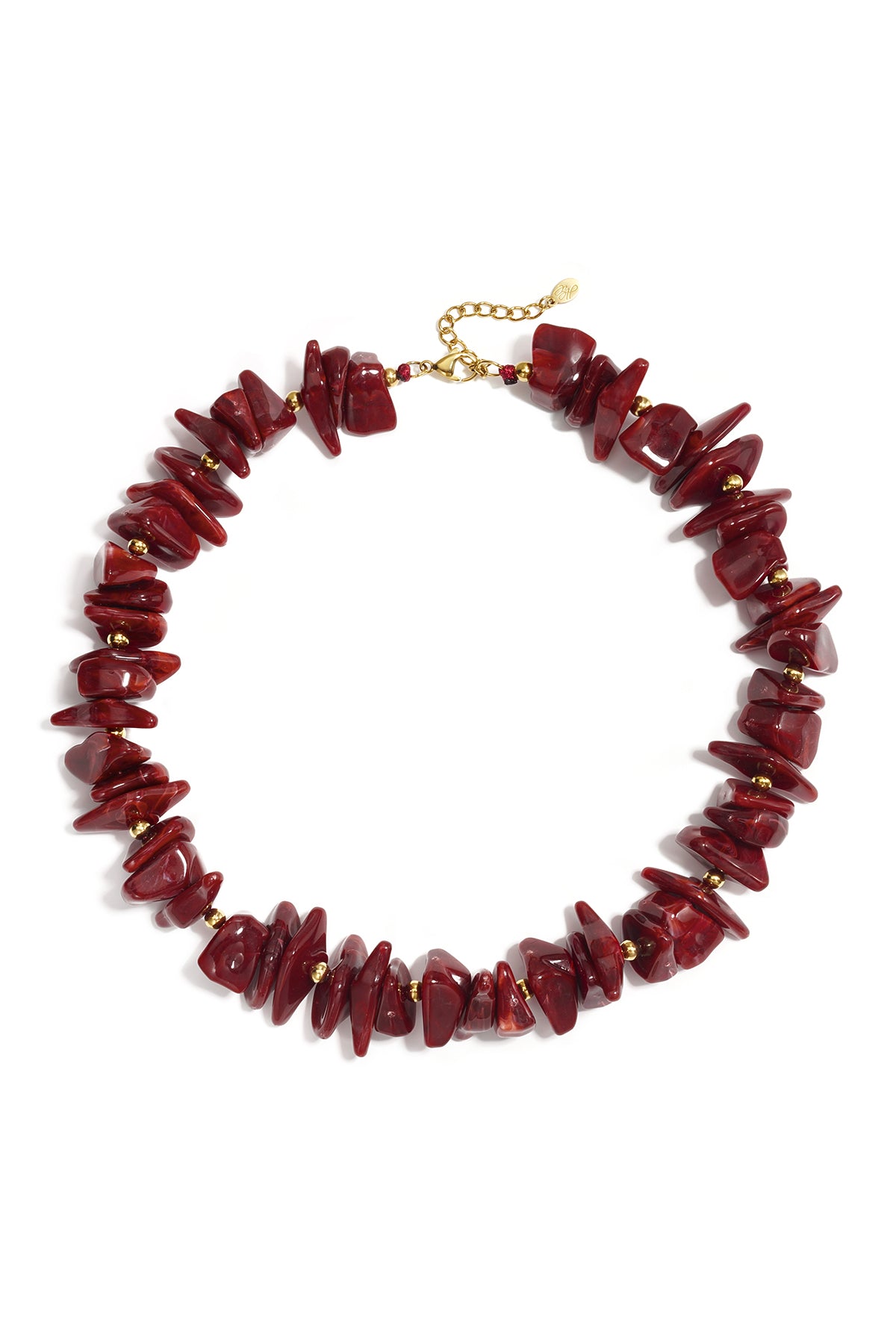 Beaded necklace with different shapes and colors of stones