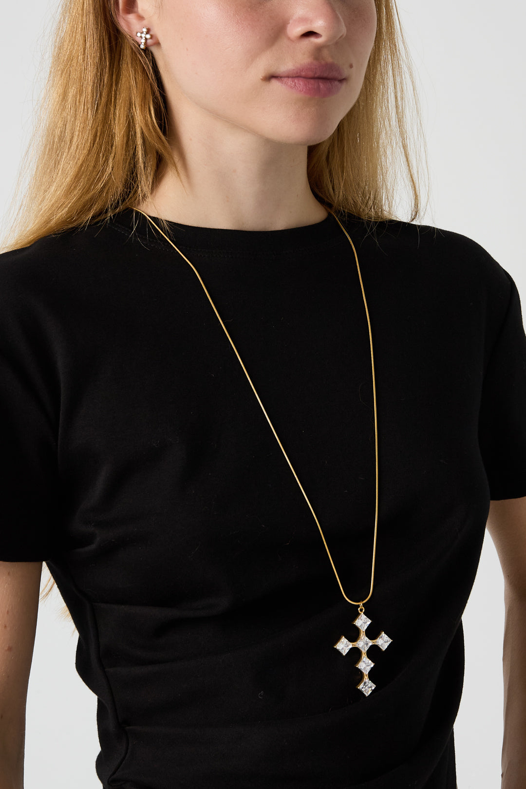 Stainless Steel Long Necklaces Cross Simple Daily Simple Series Women's jewelry